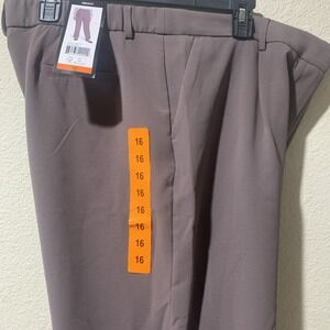 NEW DKNY Women's High Rise Wide Leg Dress Style Career Pants Size 16 Brown